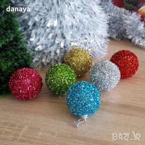 Комплект блестящи коледни топки за елха коледни играчки за украса, снимка 2 - Декорация за дома - 26788247