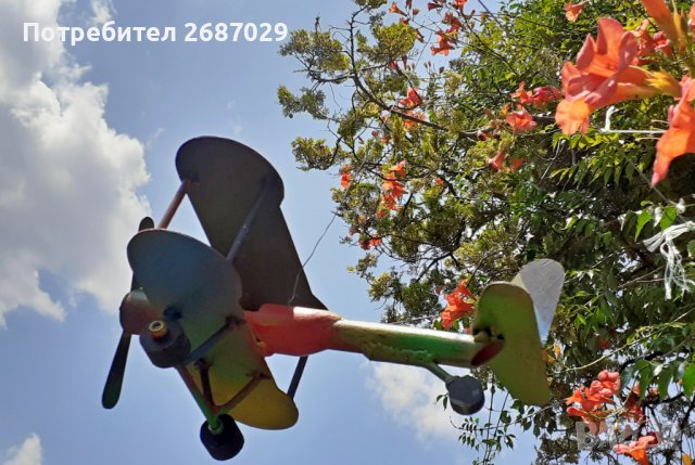 Биплан - Самолет от метал, висящ модел на самолет за красота, снимка 7 - Други - 37534060
