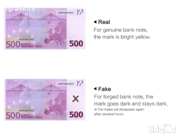 2в1 EURO SAFE PEN – Маркер за фалшиви пари | Писалка за евро 2 в 1, снимка 5 - Копирни услуги - 53412403