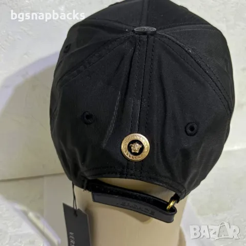 Versace шапка Версаче с кожена козирка и черен камуфлаж shapka versace, снимка 4 - Шапки - 49895580