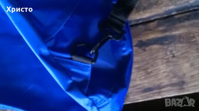 раница триъгълна от плътен син промазан плат, снимка 8 - Други спортове - 28899205