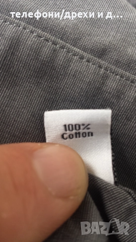 Оригинална памучна риза Calvin Klein Regular Fit (размер 17), снимка 6 - Ризи - 52590054