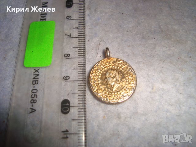 СТАР ПОЗЛАТЕН НАКИТ ТИП ПЕНДАР МОНЕТКА за УКРАСА от НЕРЪЖДАЕМА СТОМАНА 27638