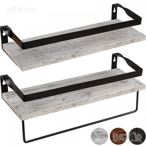 Стенен рафт Duo, комплект 2 рафта за стена, бяла дървесина мотив, снимка 2 - Етажерки - 34390314