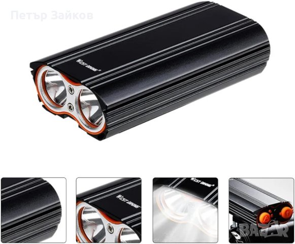 Предна светлина за каране на велосипед Нощен фар, снимка 7 - Аксесоари за велосипеди - 43300386