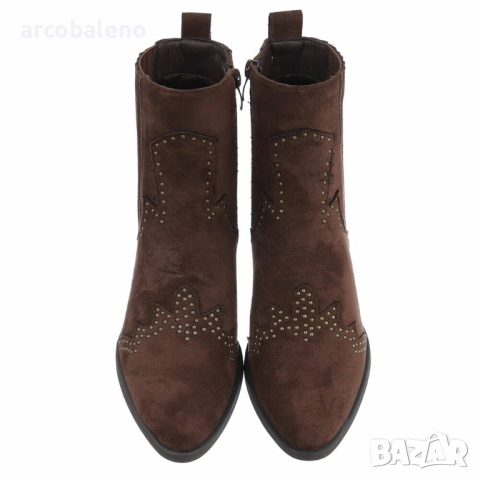 Дамски велурени уестърн и байкърски ботуши, 3цвята , снимка 5 - Дамски боти - 51620930