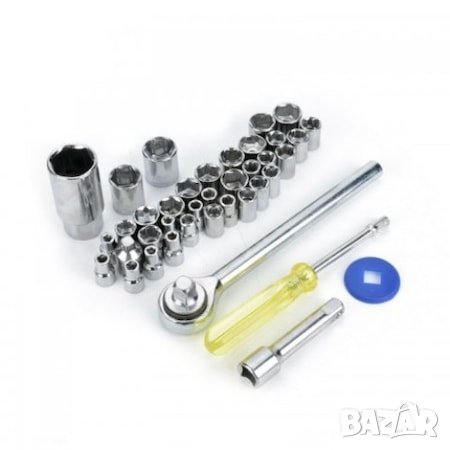 Гедоре Aiwa ,40 части, 1/4" - 3/8" + Тресчотка на супер цена, снимка 2 - Гедорета - 37241963