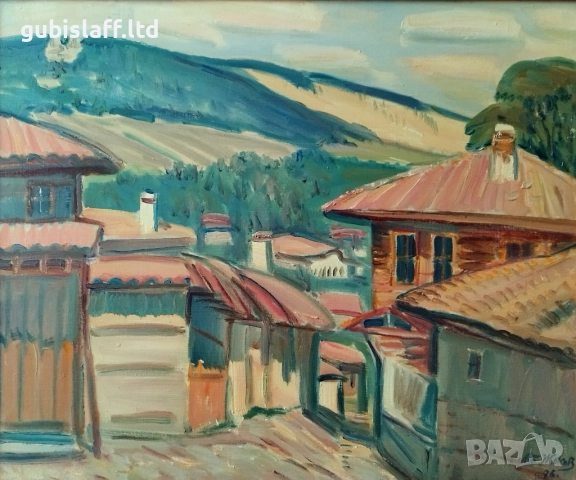 Картина "Пейзаж от Жеравна", худ. Атанас Жеков (1926-2006), снимка 2 - Картини - 51648833