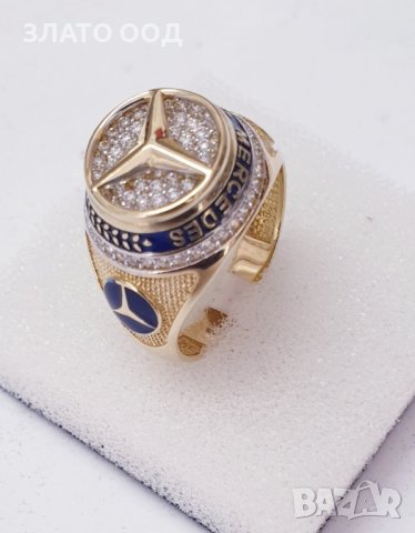 Златни плътни пръстени Мерцедес -14К, снимка 8 - Пръстени - 38309235