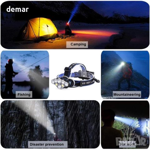 CLUHERTVY Челник със светодиодно акумулаторно фенерче за глава , снимка 7 - Други - 44101542