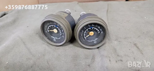 Мановетри манометър налягане Уред Прага Татра Шкода соц руски ретро 
