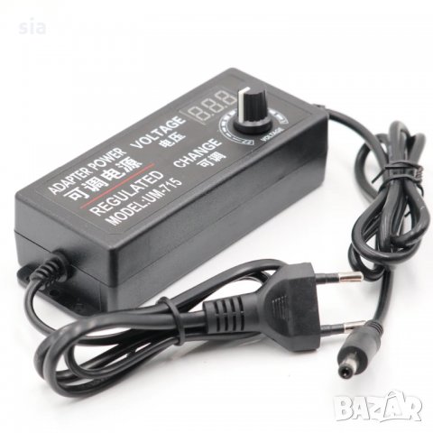 Захранващ адаптер , Регулируем, AC 100-220V на DC 9V-12V, 9V-24V, 9V-24V, 3A- 5A, снимка 2 - Мрежови адаптери - 28832586