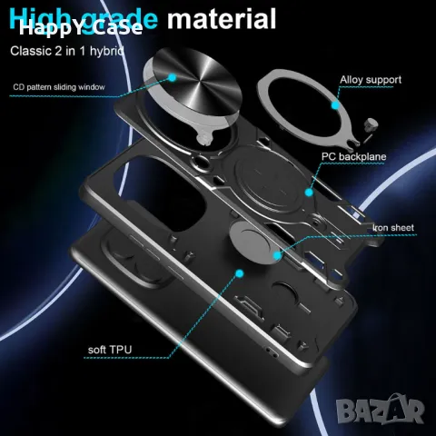 Xiaomi Redmi Note 14 Pro+ / 14 Pro / 14 / 14S / GIANT RING Удароустойчив кейс калъф гръб с пръстен, снимка 5 - Калъфи, кейсове - 48576947