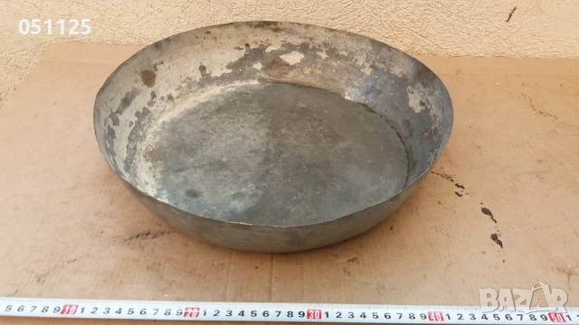стара голяма кована бакърена тепсия, леген , тава 