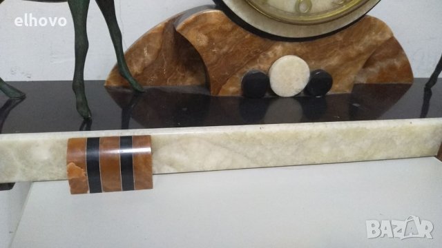 Часовник с бронзови фигури на елени, снимка 7 - Антикварни и старинни предмети - 36713699