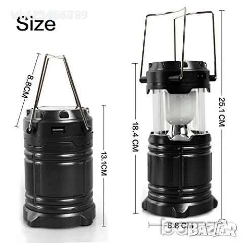 НОВ КЪМПИНГ ФЕНЕР. СОЛАРНА LED ЛАМПА., снимка 4 - Къмпинг осветление - 50689586