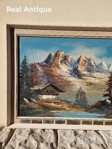 Уникална изключително красива антикварна авторска картина масло върху платно , снимка 5 - Картини - 48555363