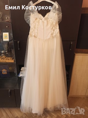 Продавам сватбена рокля - цвят екрю, снимка 7 - Рокли - 36842908