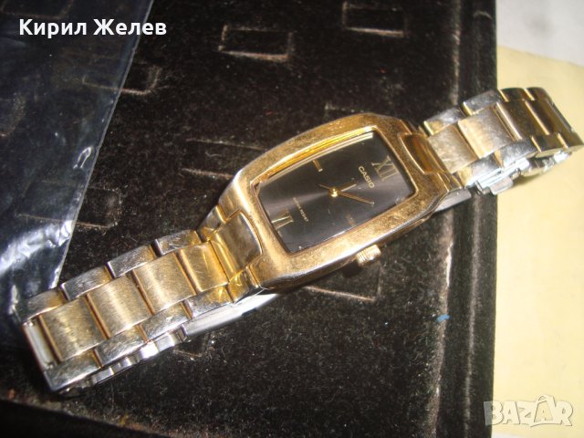 CASIO ОРИГИНАЛЕН ПОЗЛАТЕН ЯПОНСКИ ЧАСОВНИК РАБОТЕЩ с ОРИГИНАЛНАТА ВЕРИЖКА КАСИО и ЛУКС КУТИЯ 22351, снимка 2 - Мъжки - 32912112