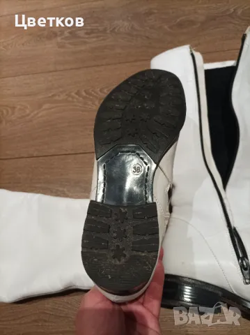 Кожени ботуши - бели, снимка 3 - Дамски ботуши - 49526341