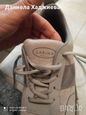 Сиви маратонки с ефектна подметка-естествен велур 39-40 номер, снимка 2 - Маратонки - 35349928