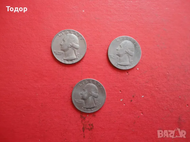 Четвърт долар САЩ Лот американски монети 7, снимка 3 - Нумизматика и бонистика - 48431815