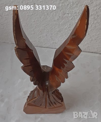 24 см Орел, фигура, птица дърворезба, пластика, статуетка, снимка 7 - Статуетки - 39749300