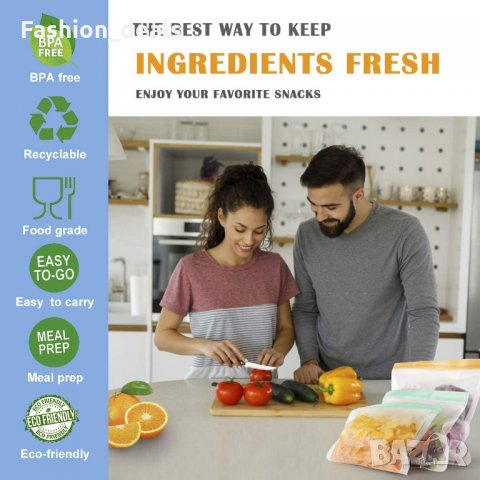 10 бр.Чанти за сандвич и закуски за многократна употреба за съхранение, снимка 6 - Други - 33635125