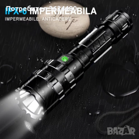 Мощен фенер  с 5 режима и регулируем фокус 4845, снимка 2 - Прожектори - 53280293