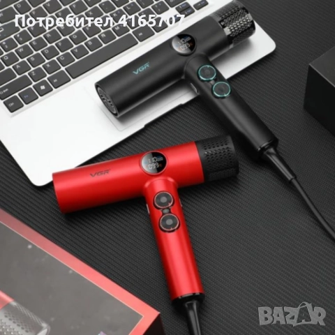 Професионален сешоар VGR с BLDC мотор 110 000 RPM – Йонна технология и дифузер, снимка 5 - Сешоари - 52751687