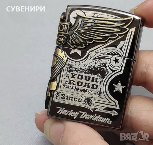 Метална запалка с емблемата на Harley Davidson, снимка 16 - Запалки - 34437771