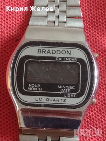 Ретро модел електронен часовник рядък BRADDON LC QUARTZ за КОЛЕКЦИОНЕРИ 41709, снимка 3 - Антикварни и старинни предмети - 43785907