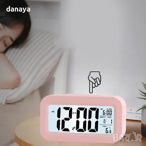 5586 Led Настолен цифров часовник с големи цифри будилник с термометър и дата, снимка 5 - Друга електроника - 48625094