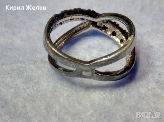 ФЕШЪН АРТ СКЪПОЦЕНЕН СРЕБЪРЕН ПРЪСТЕН РОДИЛАНО СРЕБРО 925 с ФАСЕТИРАНИ БЛЕСТЯЩИ ЦИРКОНИ 47578, снимка 9 - Пръстени - 50354698