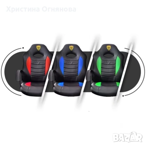 Детски геймърски офис стол – Спортен дизайн, ергономичен и регулируем, снимка 6 - Други стоки за дома - 53367470