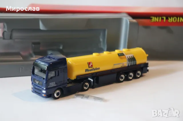 SCHUCO H0 1/87 MAN TGA ВЛЕКАЧ ЦИСТЕРНА КАМИОН МОДЕЛ КОЛИЧКА, снимка 3 - Колекции - 50323687