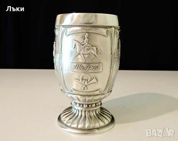 Чаша от калай за вино,картини за старите пощи. , снимка 4 - Антикварни и старинни предмети - 33669981