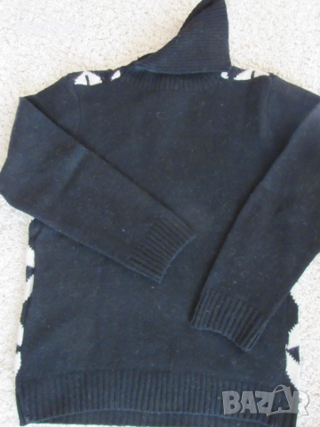 Блуза черно и бяло с поло яка цвят размер M/40, снимка 8 - Блузи с дълъг ръкав и пуловери - 51980983