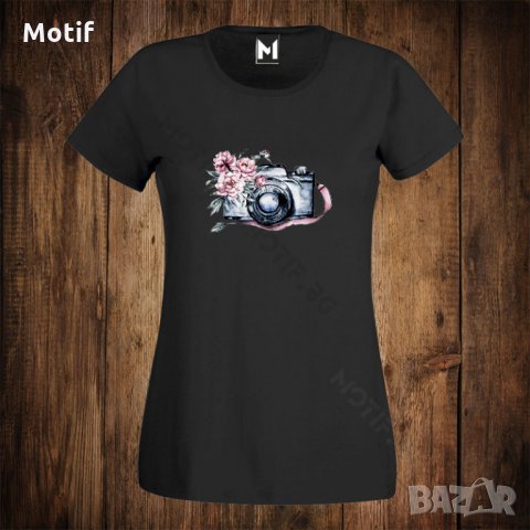 Дамска тениска с щампа Камера Цветя , снимка 1