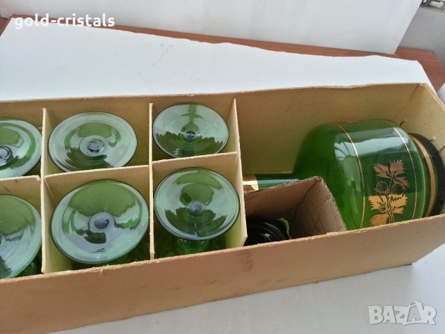 Стар сервиз цветно стъкло , снимка 2 - Антикварни и старинни предмети - 33551383