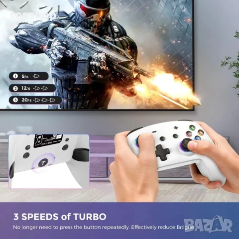 НОВ Джойстик ECHTPower за Nintendo Switch Pro Безжичен контролер за Switch OLED с бутон SYNC,SP02, снимка 2 - Джойстици и геймпадове - 50494708