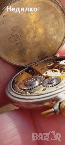 Сребърен,джобен часовник,цветен емайл,швейцарски, снимка 9 - Антикварни и старинни предмети - 43910412