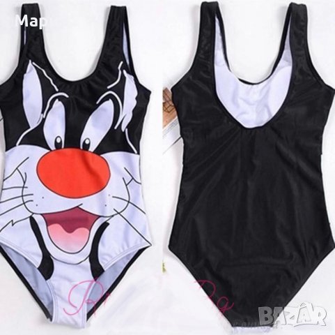 Цял дамски бански с котарака Силвестър, снимка 1