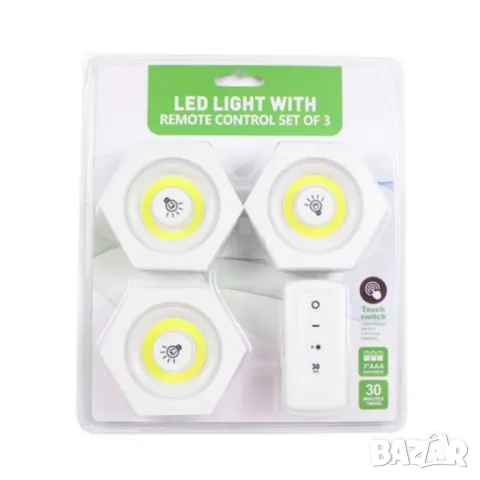 Интелигентна LED нощна лампа с дистанционно управление и сензор за движение, снимка 2 - Лед осветление - 48670188