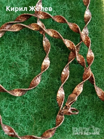 Сребърно колие спираловидна ретро плетка майсторска ръчна изработка Italy 32511, снимка 5 - Колиета, медальони, синджири - 52902577