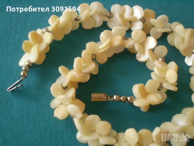 старо дамско колие от седеф ръчно изработено 50 те години, снимка 11 - Антикварни и старинни предмети - 37094578