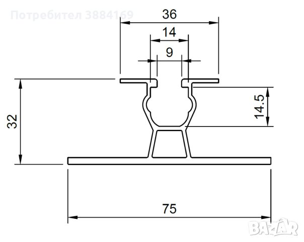 Алуминиев профил за соларни панели 36x32мм, с един канал, снимка 3 - Строителни материали - 44047844