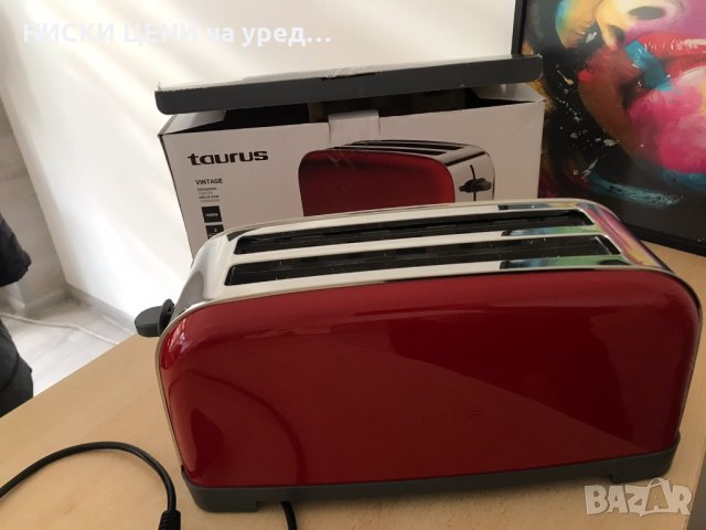 Тостер TAURUS 1400 W Vintage RED, снимка 2 - Тостери - 43834200