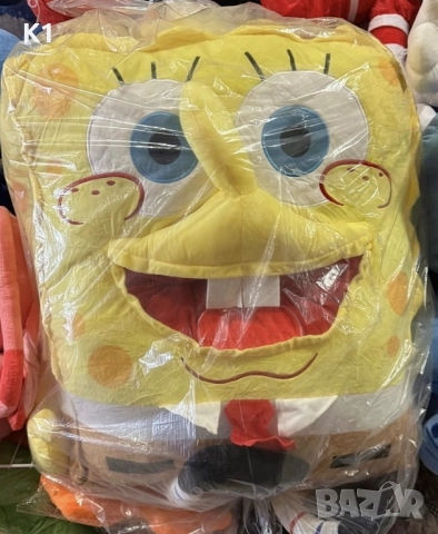 Голяма плюшена играчка Спондж Боб 100см/ Плюшен Спондж Боб, снимка 2 - Плюшени играчки - 52483584