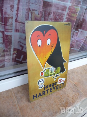 Метална табела алкохол Hertevelt гарга уиски сврака бутилка, снимка 2 - Рекламни табели - 43031353